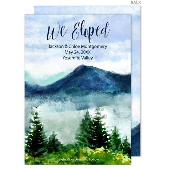 Mountain Trees Wedding Announcements